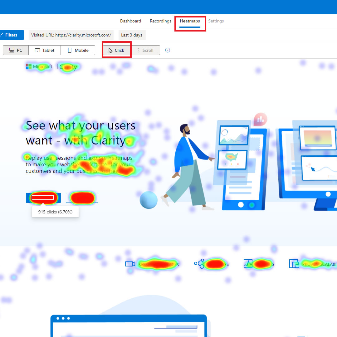 Microsoft Clarity Heatmap